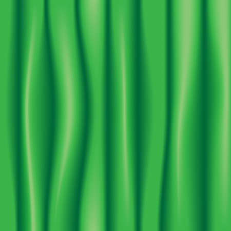 Green silk drapery textile background. Mesh vector illustrationのイラスト素材