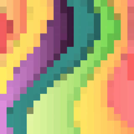Bright squares mosaic in waves. Vector illustration