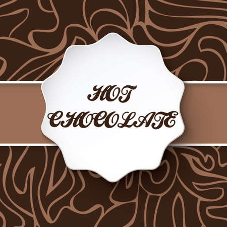 Art brown hot chocolate background card.のイラスト素材