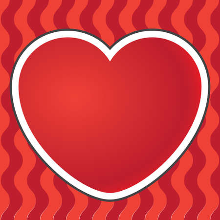 3D heart postcard background red color.のイラスト素材