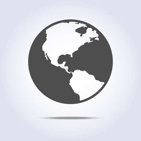 World globe icon gray color. Vector illustrationのイラスト素材