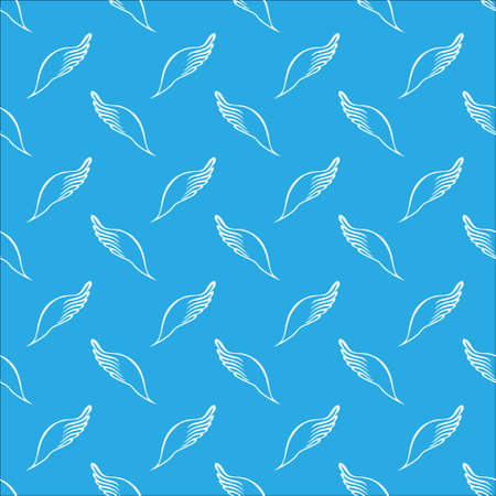 Angel wings seamless sketch pattern. Vector illustrationのイラスト素材