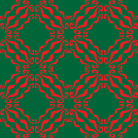 Seamless abstract red green pattern. Vector illustrationのイラスト素材