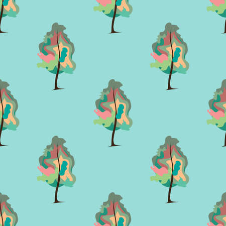 Abstract art tree seamless patternのイラスト素材
