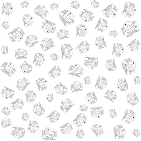 White funny fish pattern.のイラスト素材
