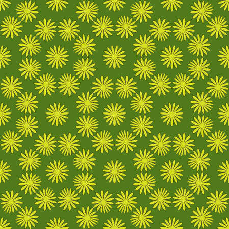 Flower seamless pattern bright green colors