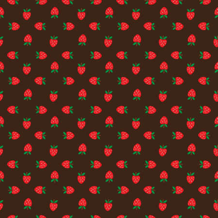 Abstract seamless brown strawberry background. Vector illustrationのイラスト素材