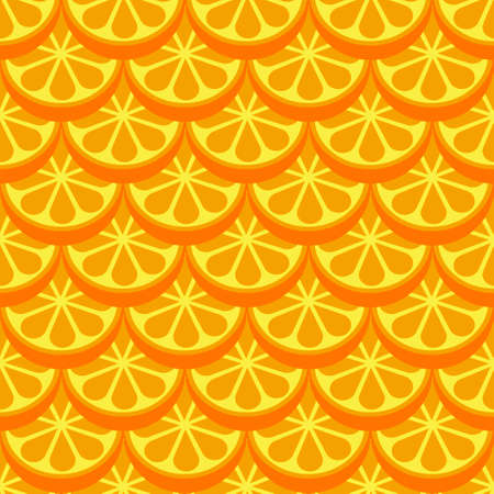 Orange fruit seamless bright pattern. Vector illustrationのイラスト素材