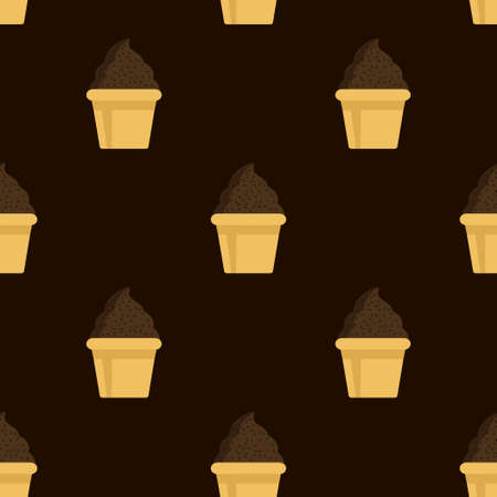 Cream chocolate cake seamless pattern.のイラスト素材