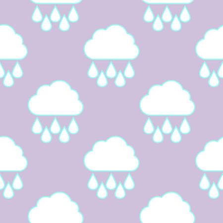 Raining cloud and falling drops seamless pattern Vector illustration.のイラスト素材