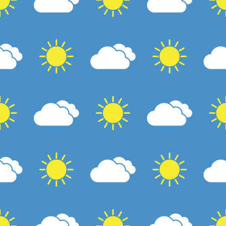 Raining cloud and falling drops seamless patternのイラスト素材