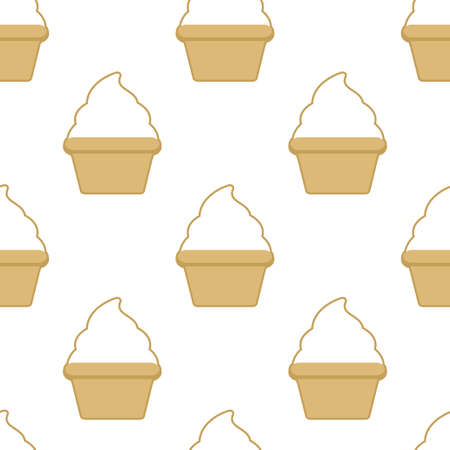 Cupcake vector patternのイラスト素材