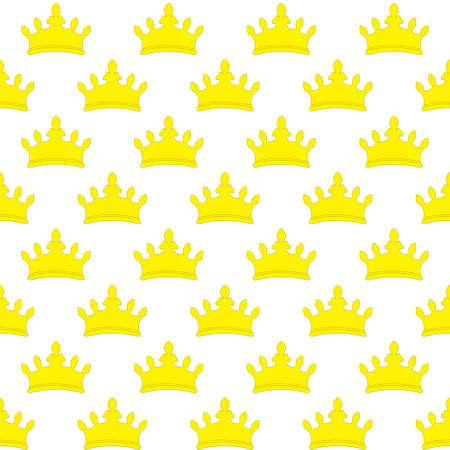 Seamless gold white crown pattern backgroundのイラスト素材