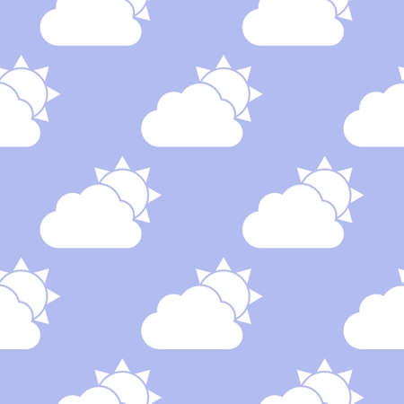 Cloud and sun seamless pattern.のイラスト素材