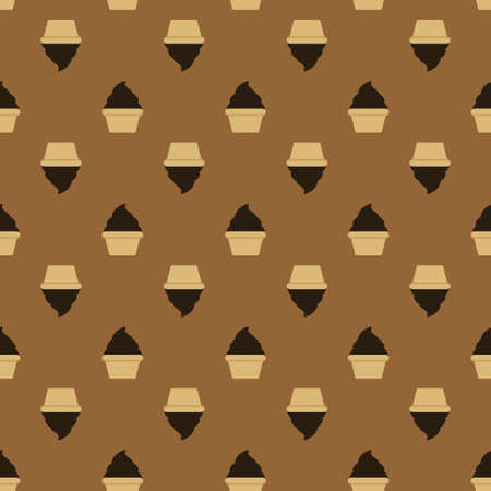 White cream choco cake seamless patternのイラスト素材