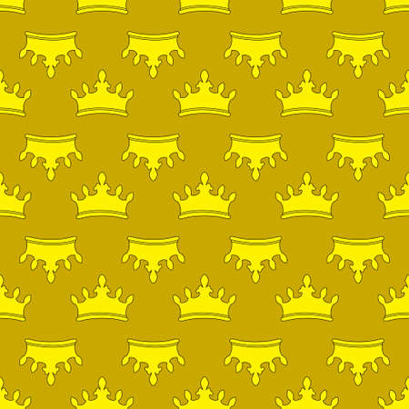 Seamless gold crown pattern background.のイラスト素材