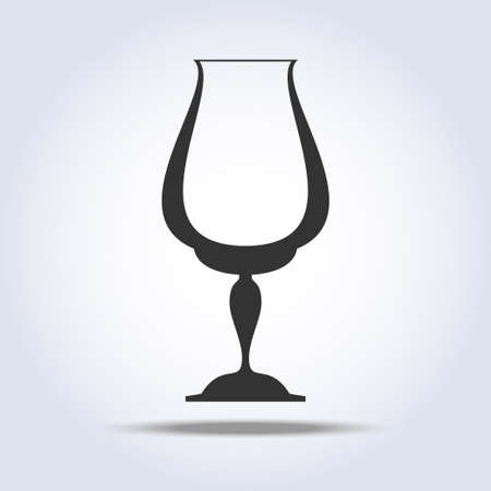 Wineglass goblet object in gray colors Vector illustration.のイラスト素材