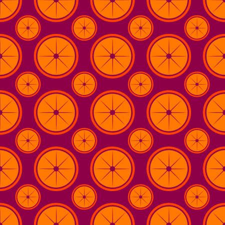 Orange fruit seamless bright pattern. Vector illustrationのイラスト素材