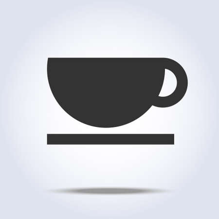 Stylized cup icon gray colors. Vector illustrationのイラスト素材