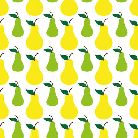 Pear green yellow seamless art pattern background. Vector illustrationのイラスト素材