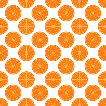 Orange fruit seamless art white pattern background. Vector illustrationのイラスト素材