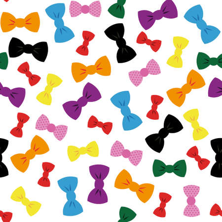 Bow ties art seamless bright wallpaper repeat pattern. Vector Illustrationのイラスト素材