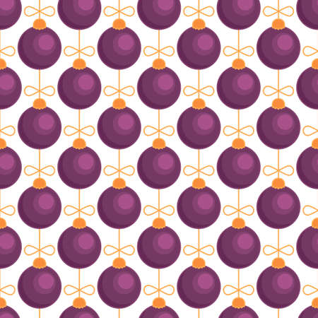 Merry Christmas tree toy ball seamless pattern. Vector illustrationのイラスト素材