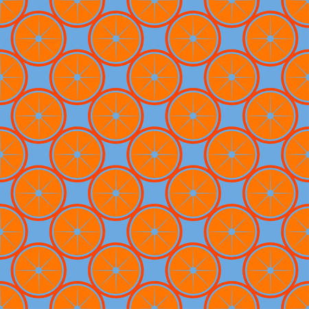 Orange fruit seamless bright pattern. Vector illustrationのイラスト素材