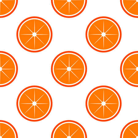 Orange fruit seamless bright pattern. Vector illustrationのイラスト素材