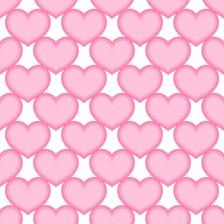 Pink hearts love seamless background pattern, Valentine dayのイラスト素材
