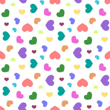 Colored hearts love seamless background pattern, Valentine dayのイラスト素材