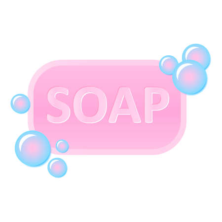 Soap with bubbles icon symbol wash handsのイラスト素材