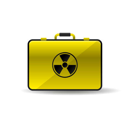 Suitcase with radioactive emblem danger power icon black yellowのイラスト素材