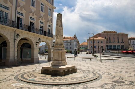 Portugal Aveiro in summer, Aveiro town square, the main square of old town with の写真素材