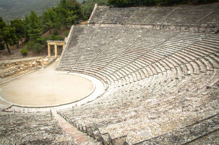 Peloponnese, Greece - May 12, 2016: Ancient Greek amphitheater Epidaurusのeditorial素材