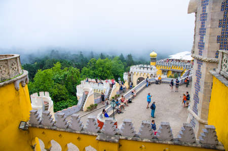 Sintra, Portugal - June 14, 2017: Pena National Palace or Palacio da Pena. Pena Castle is Unesco Heritage near Lisbon Lisboaのeditorial素材