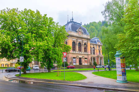 Karlovy Vary, Czech Republic, May 11, 2019: Kaiserbad Spa Imperial Bath or Lazne I building in Carlsbad historical city centreのeditorial素材
