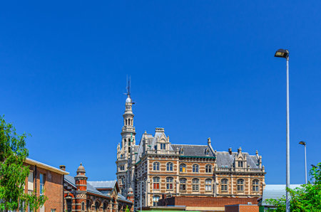 Loodswezen Pilotage Building in Antwerp city historical centre, port area in Antwerpen old town, Flemish Region, Belgiumの写真素材