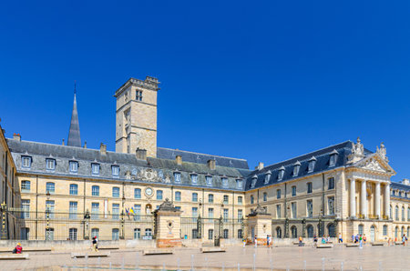 Palace of the Dukes and Estates of Burgundy Bourgogne Palais with Tour Philippe le Bon tower building on Place de la Liberation square in Dijon city historical centre, Dijon old town, Franceの写真素材