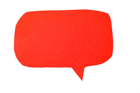 Red paper speech bubble isolatedの写真素材