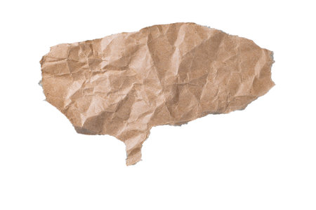 Torn kraft paper fragment isolatedの写真素材
