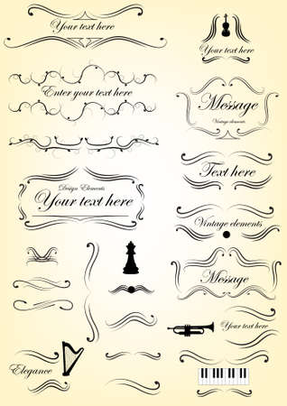 Set of vintage elements, framesのイラスト素材