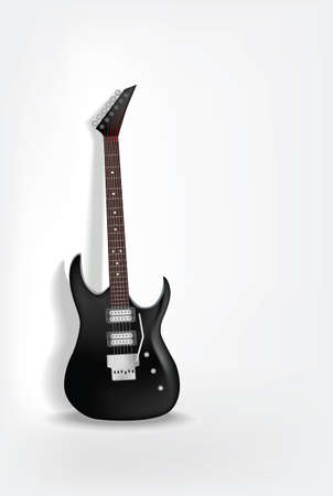 Photorealistic black guitar - vector illustrationのイラスト素材