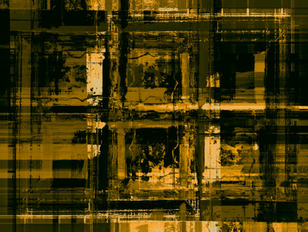 Abstract background of yellow color, with a spectacular rhythm and dark accents. Surreal image in a modern style. For your wallpapers, art projects and wの写真素材