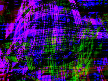 Abstract background in red, green and blue, with a spectacular rhythm and inserts. A surreal image...