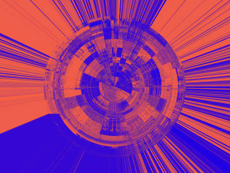 Abstract background in red and blue, with a spectacular rhythm and inserts. Surreal image in a...