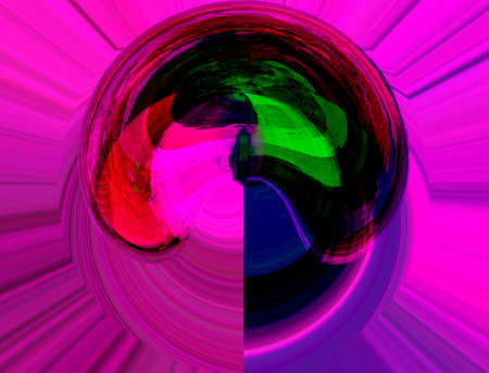 Abstract background in red, green and blue, with a spectacular rhythm and inserts. A surreal image in a modern style. For your wallpapers, art projects and woの写真素材