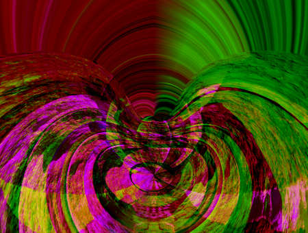 Abstract volumetric background with a spectacular combination of red, blue, yellow and green, with dark and light accents. A modern image for your art projects, illustrations and works.の写真素材