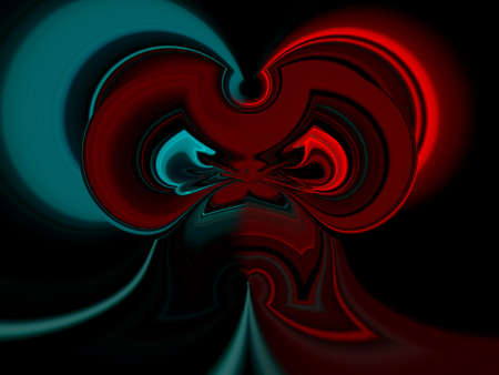 Abstract background, 3D illustration, red and blue, with a spectacular rhythm and inserts. Surreal...