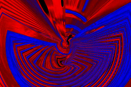 Abstract background, 3D illustration, red and blue, with a spectacular rhythm and inserts. Surreal image in a modern style. For your wallpapers, art projects and artworks.の写真素材